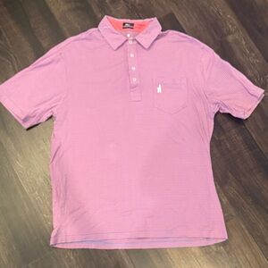 Men's Pink and blue striped Johnnie-O Polo Shirt